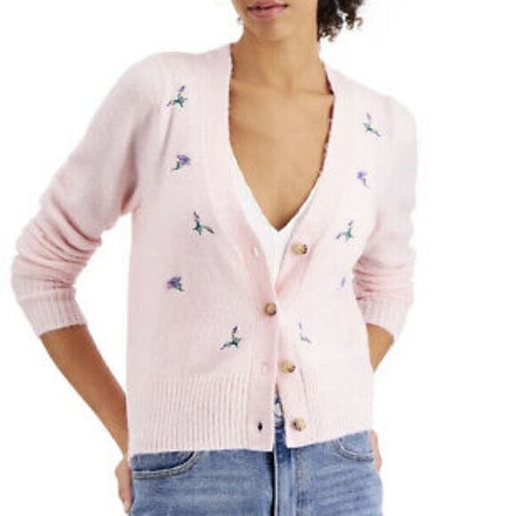 Hooked up pink cardigan size M - Picture 1 of 4